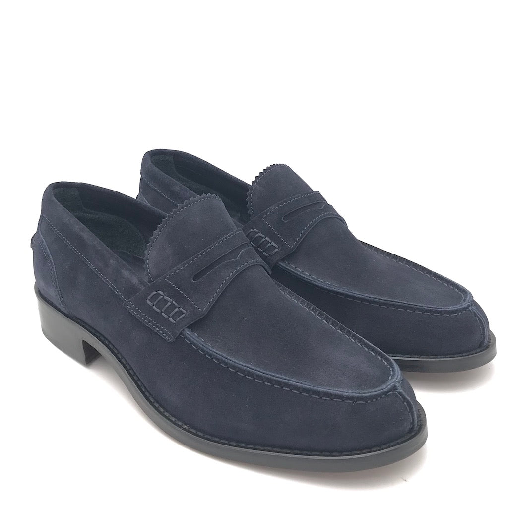 Zulian Calzature Mocassino college in crosta blu Nuovo