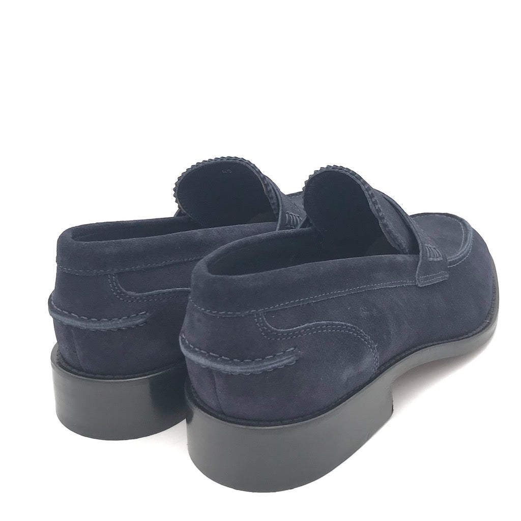 Zulian Calzature Mocassino college in crosta blu Nuovo