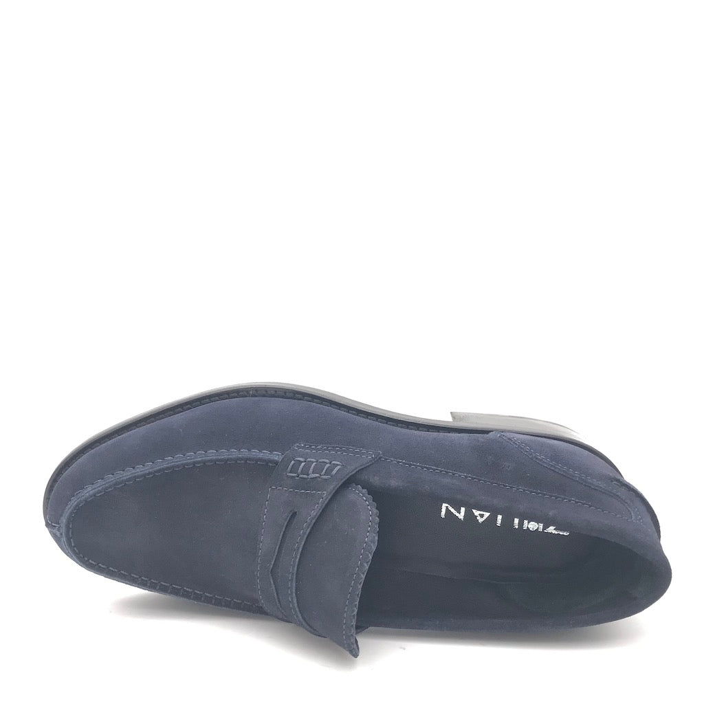 Zulian Calzature Mocassino college in crosta blu Nuovo