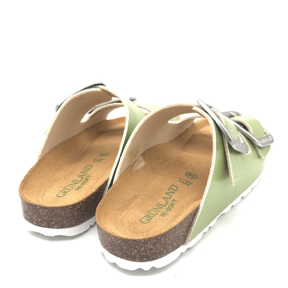 Zulian Calzature Ciabatta Sara doppia fibbia verde Vendita Calda