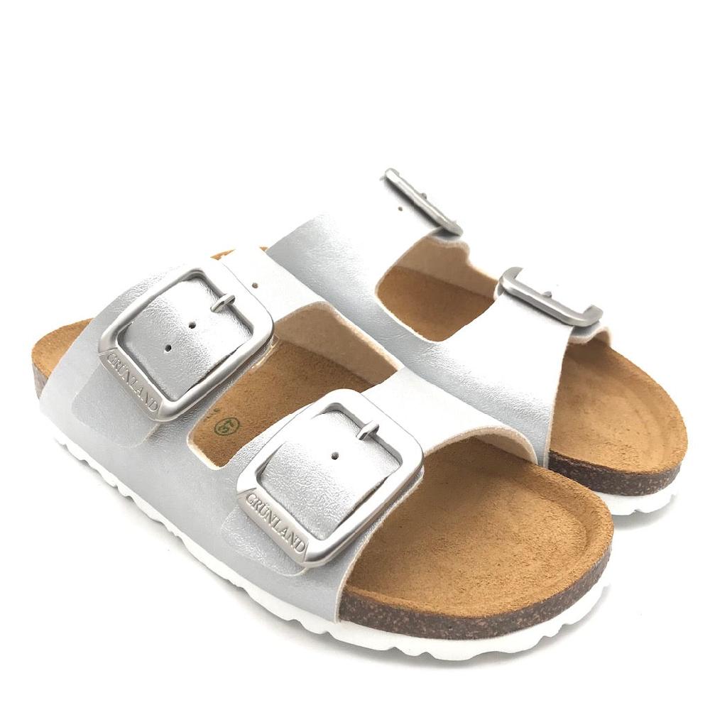 Zulian Calzature Ciabatta Sara doppia fibbia argento Vendita Economica