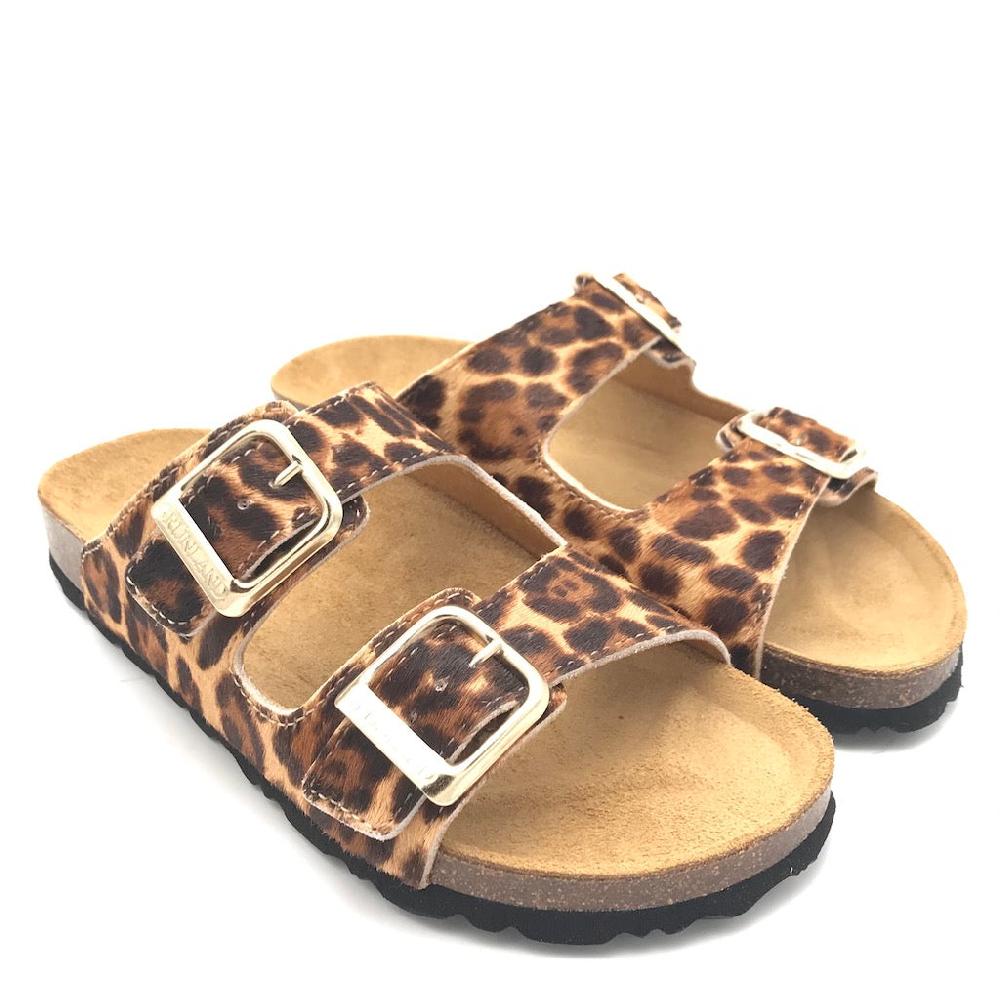 Zulian Calzature Ciabatta Sara doppia fibbia animalier Saldi Di Fabbrica