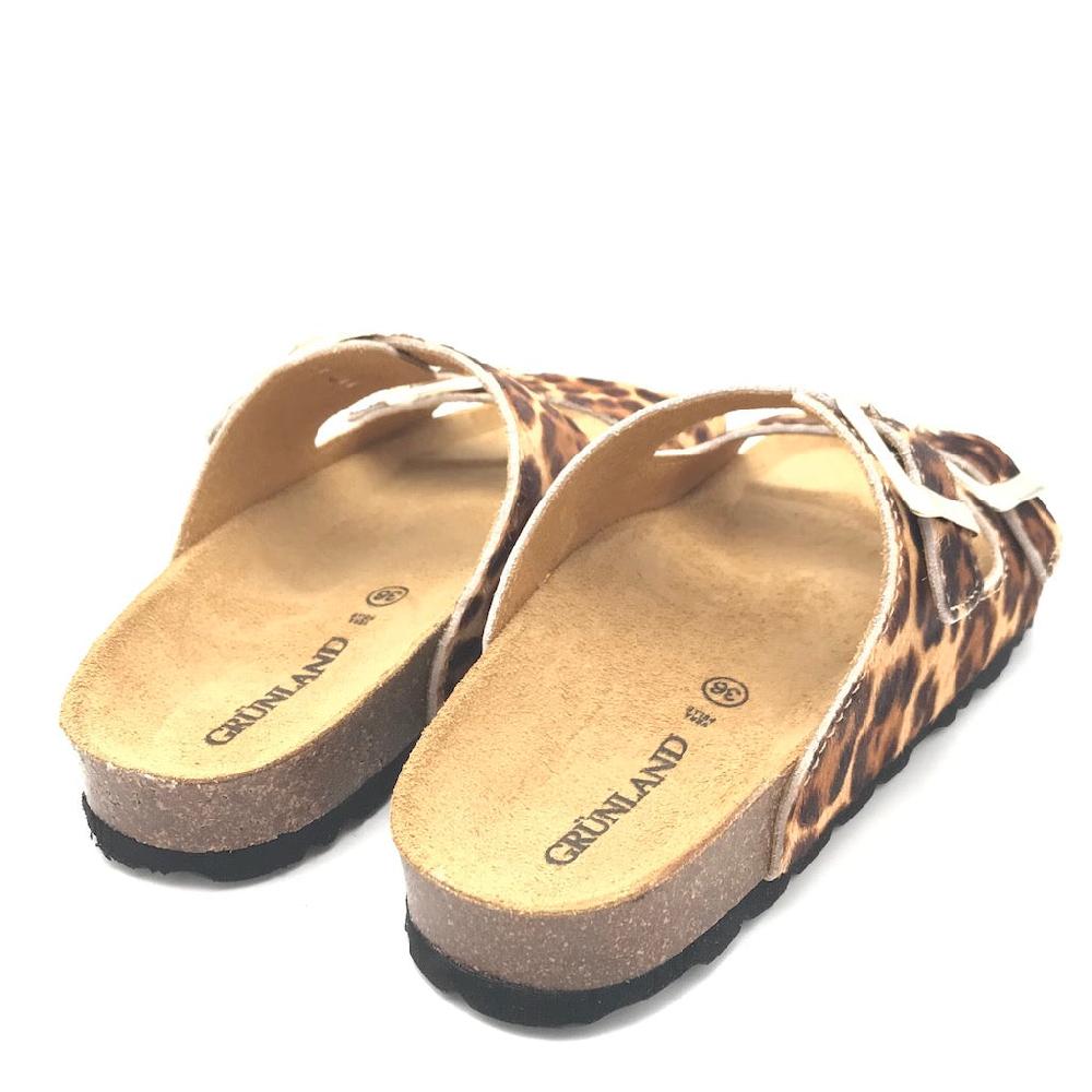 Zulian Calzature Ciabatta Sara doppia fibbia animalier Saldi Di Fabbrica