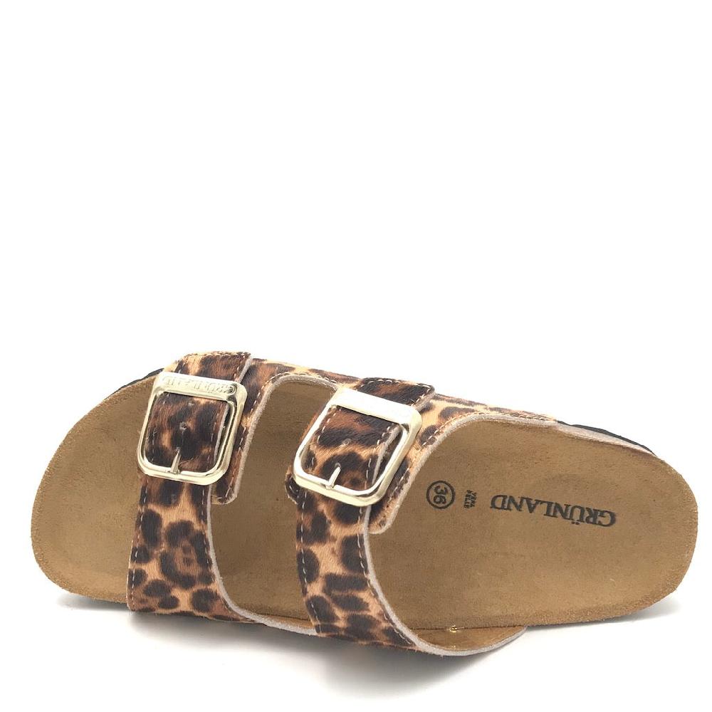 Zulian Calzature Ciabatta Sara doppia fibbia animalier Saldi Di Fabbrica