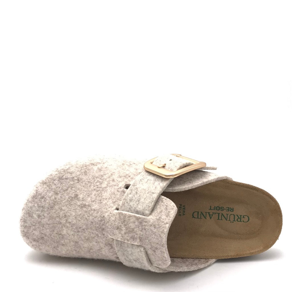 Zulian Calzature Ciabatta Sara in lana cotta marmo In Linea