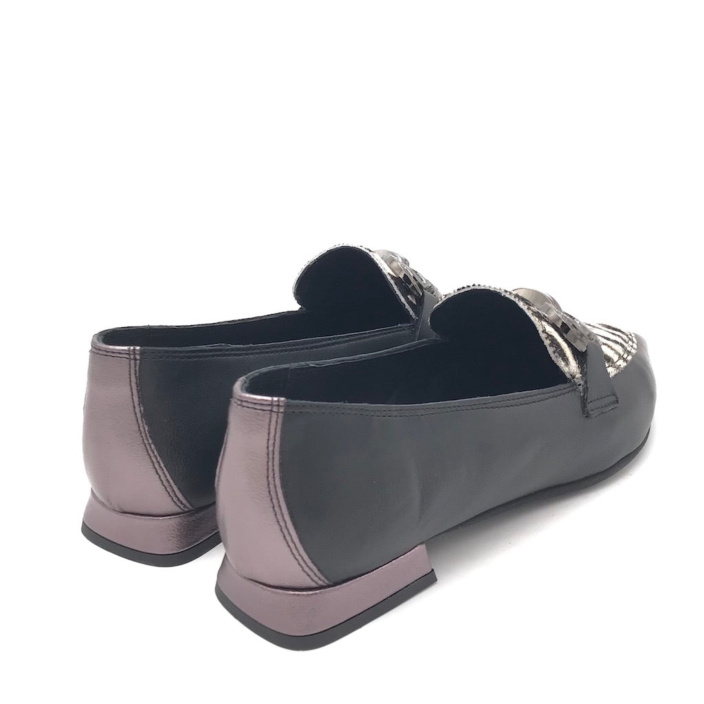 Zulian Calzature Mocassino zebra pelle nera Ultimi due giorni