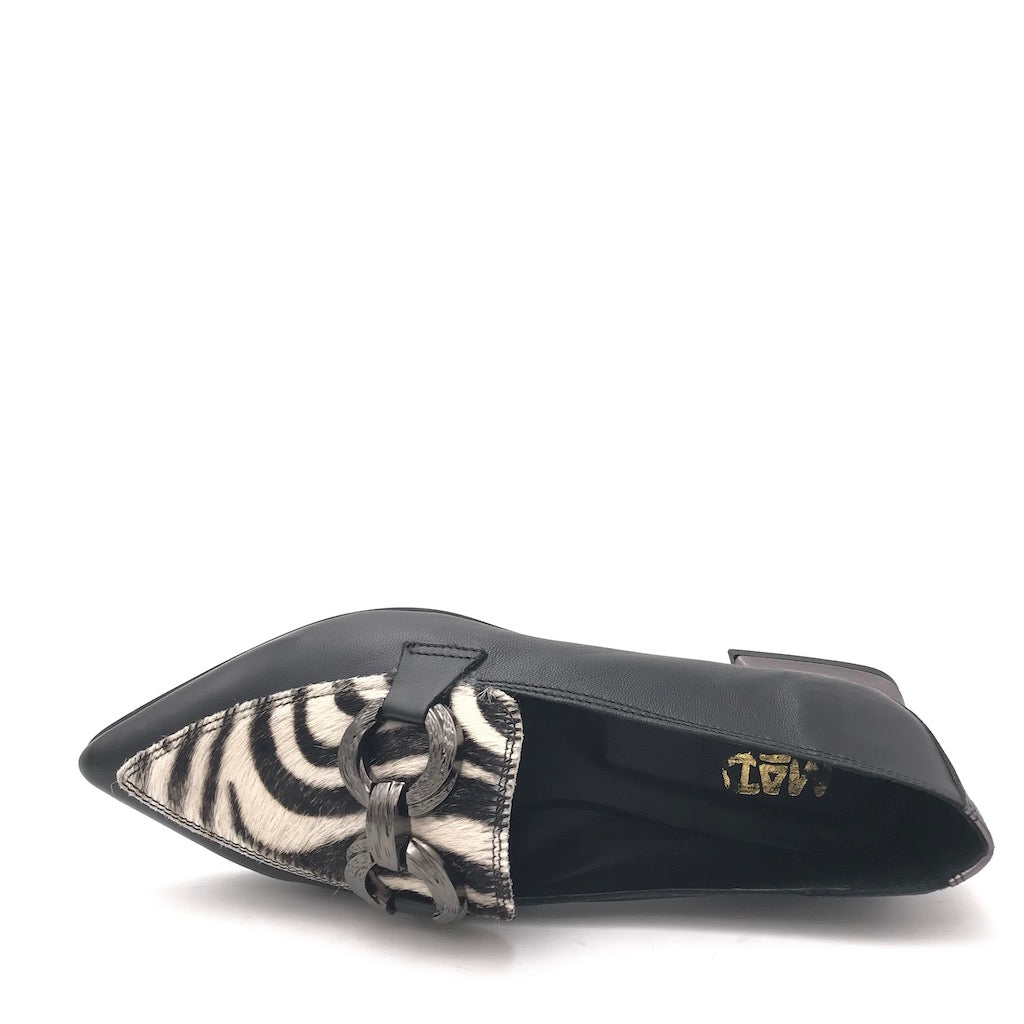 Zulian Calzature Mocassino zebra pelle nera Ultimi due giorni