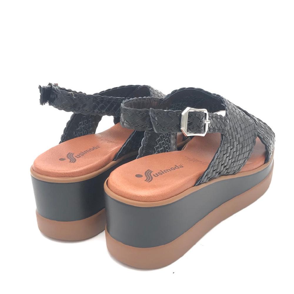 Zulian Calzature Sandalo treccia nero Outlet