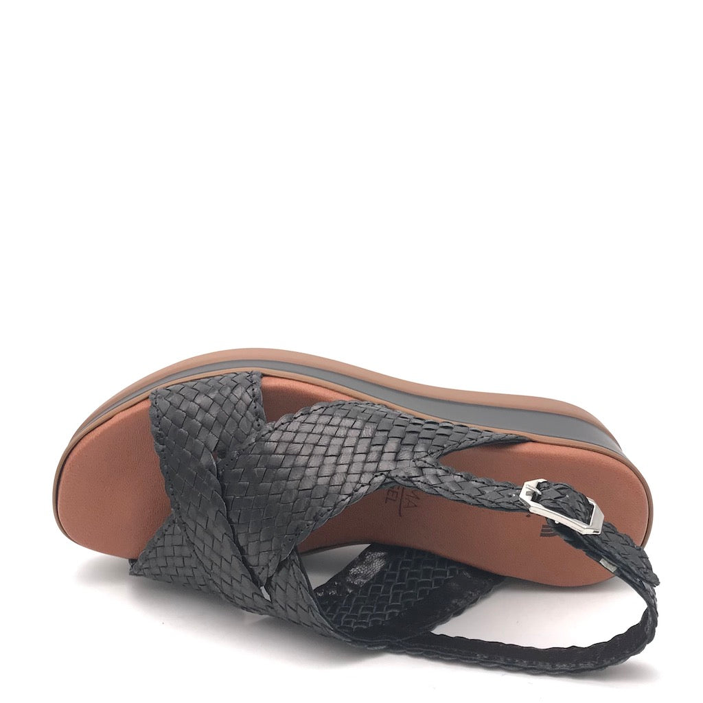 Zulian Calzature Sandalo treccia nero Outlet