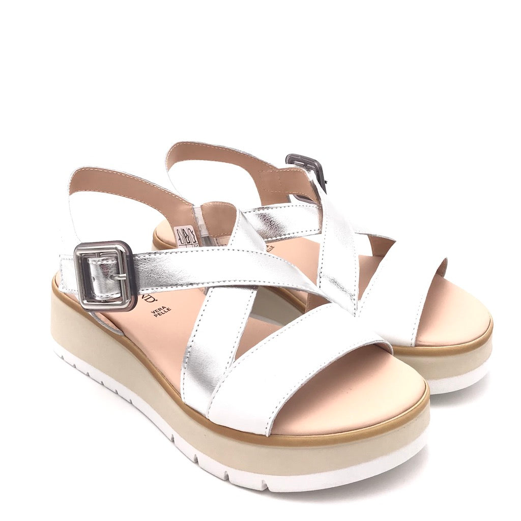 Zulian Calzature Sandalo Fasi bianco-argento In Vendita