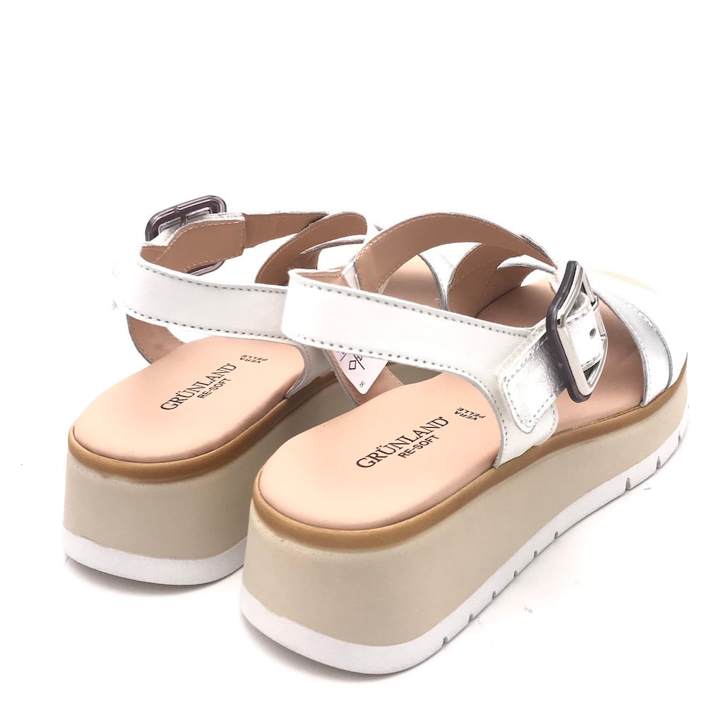 Zulian Calzature Sandalo Fasi bianco-argento In Vendita