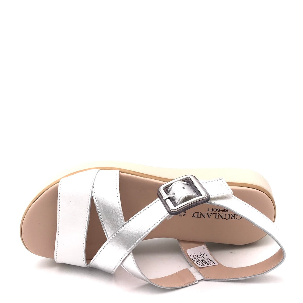 Zulian Calzature Sandalo Fasi bianco-argento In Vendita
