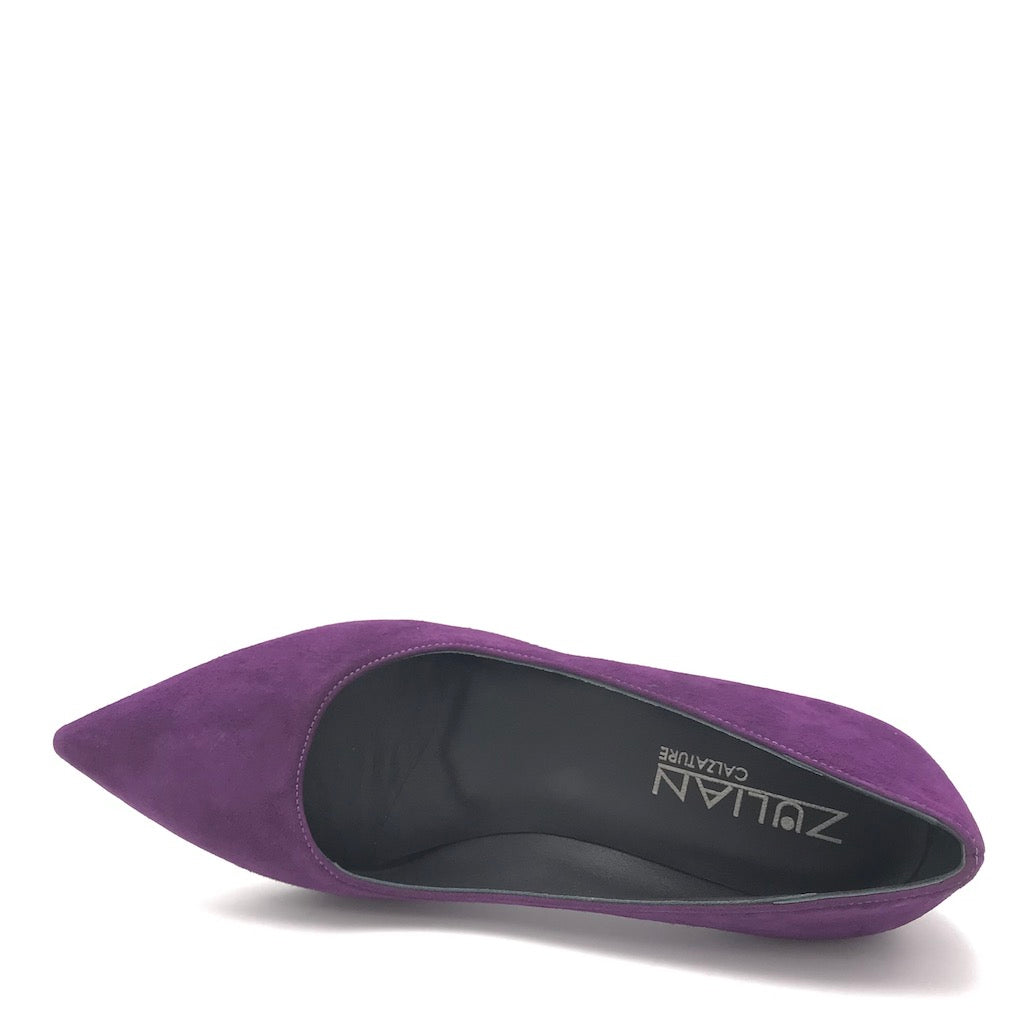 Zulian Calzature Decolletè Lory in camoscio viola 2025
