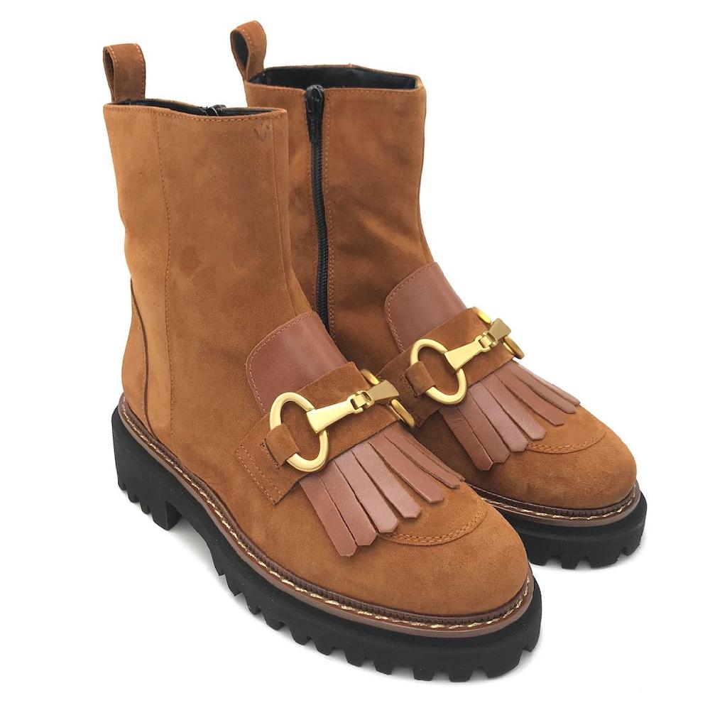 Zulian Calzature Tronchetto velour cuoio Sconto