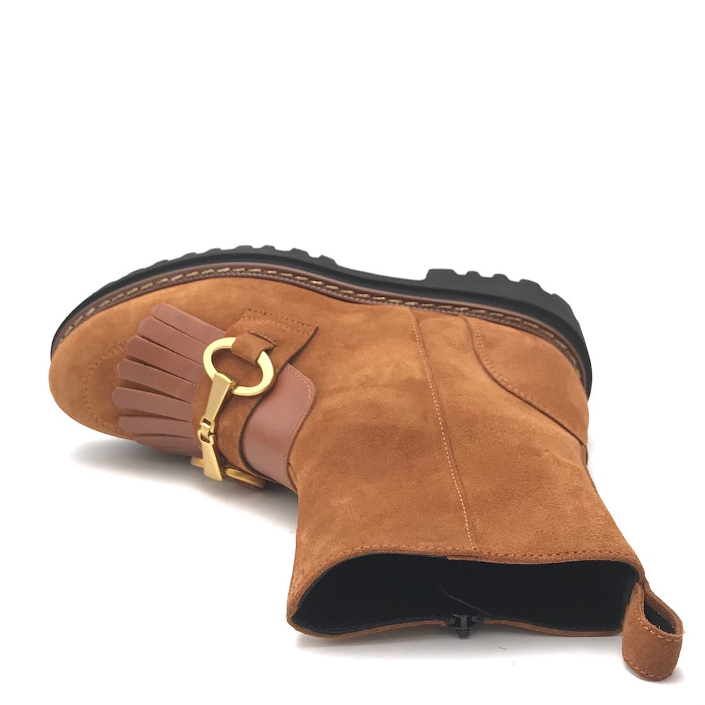 Zulian Calzature Tronchetto velour cuoio Sconto