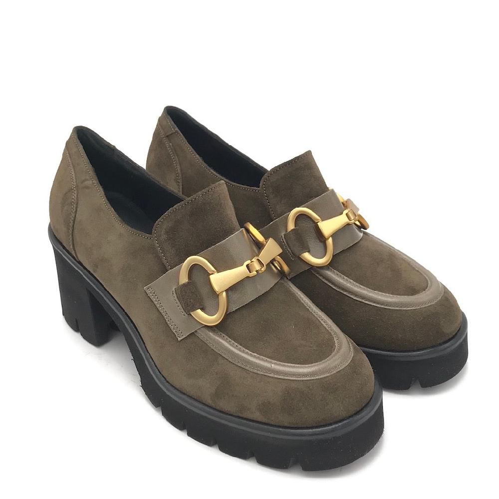 Zulian Calzature Mocassino velour oliva Offerta
