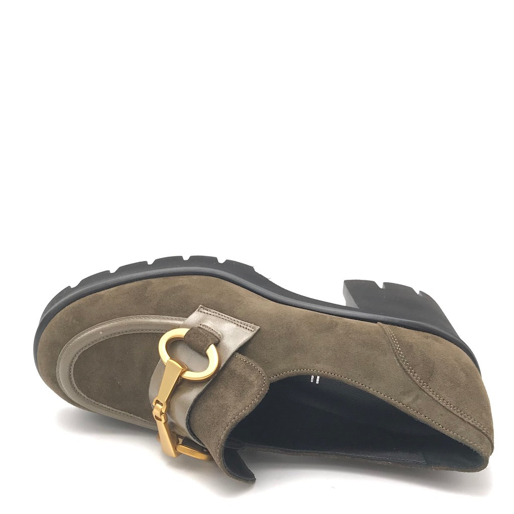 Zulian Calzature Mocassino velour oliva Offerta