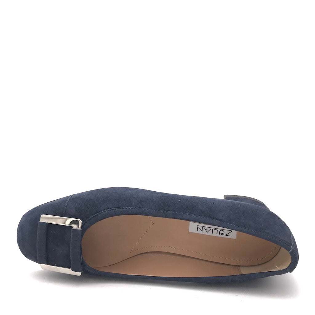 Zulian Calzature Ballerina in camoscio blu Moda