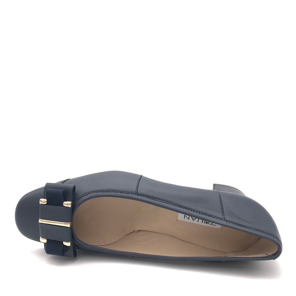 Zulian Calzature Ballerina in pelle blu Spedizione Gratuita