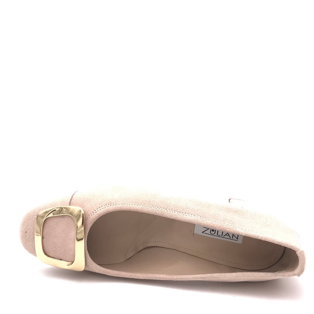 Zulian Calzature Ballerina in camoscio pesca Pezzi Unici
