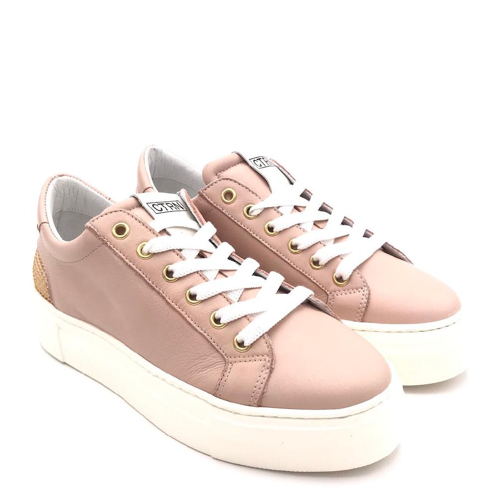 Zulian Calzature Sneakers in pelle rosa cipria Nuovo