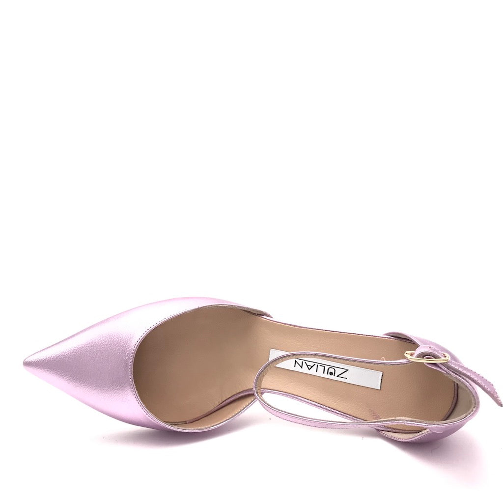Zulian Calzature Scarpa in pelle laminata lilla Qualità