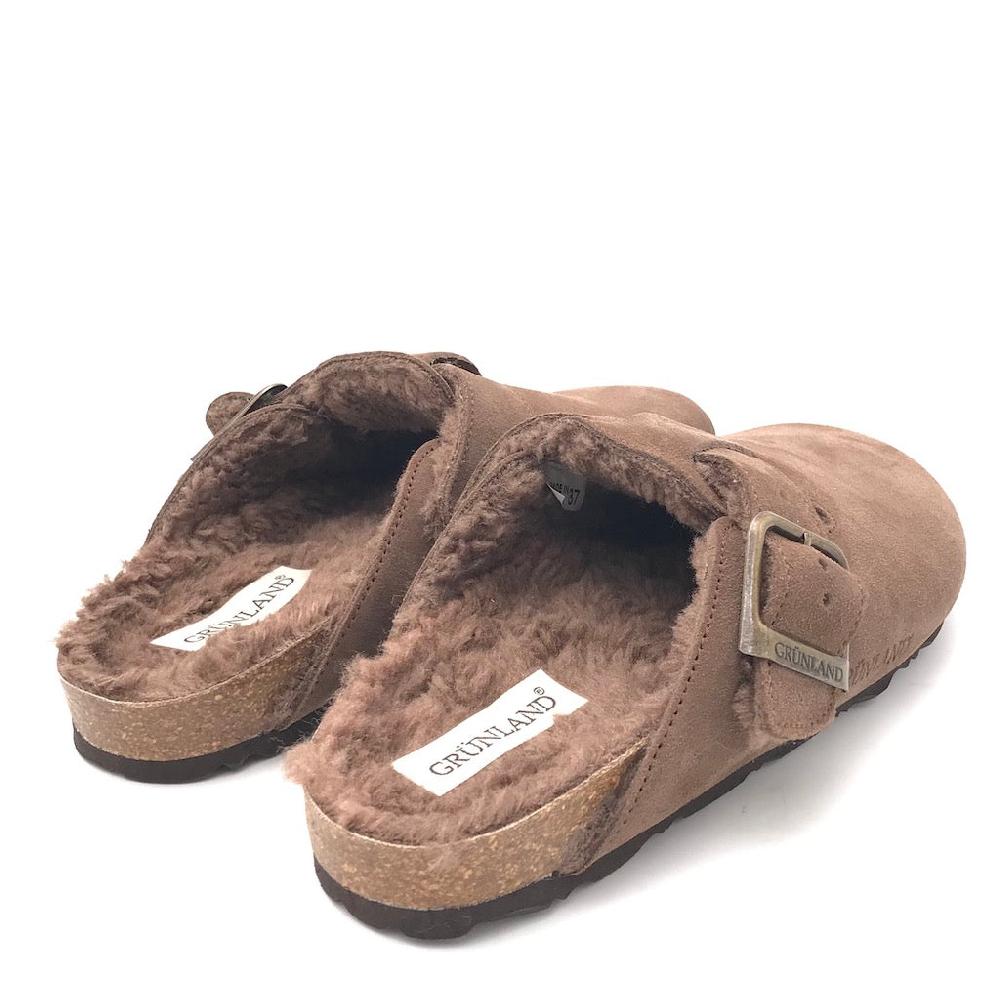 Zulian Calzature Ciabatta Sara shearling tortora Spedizione Gratuita