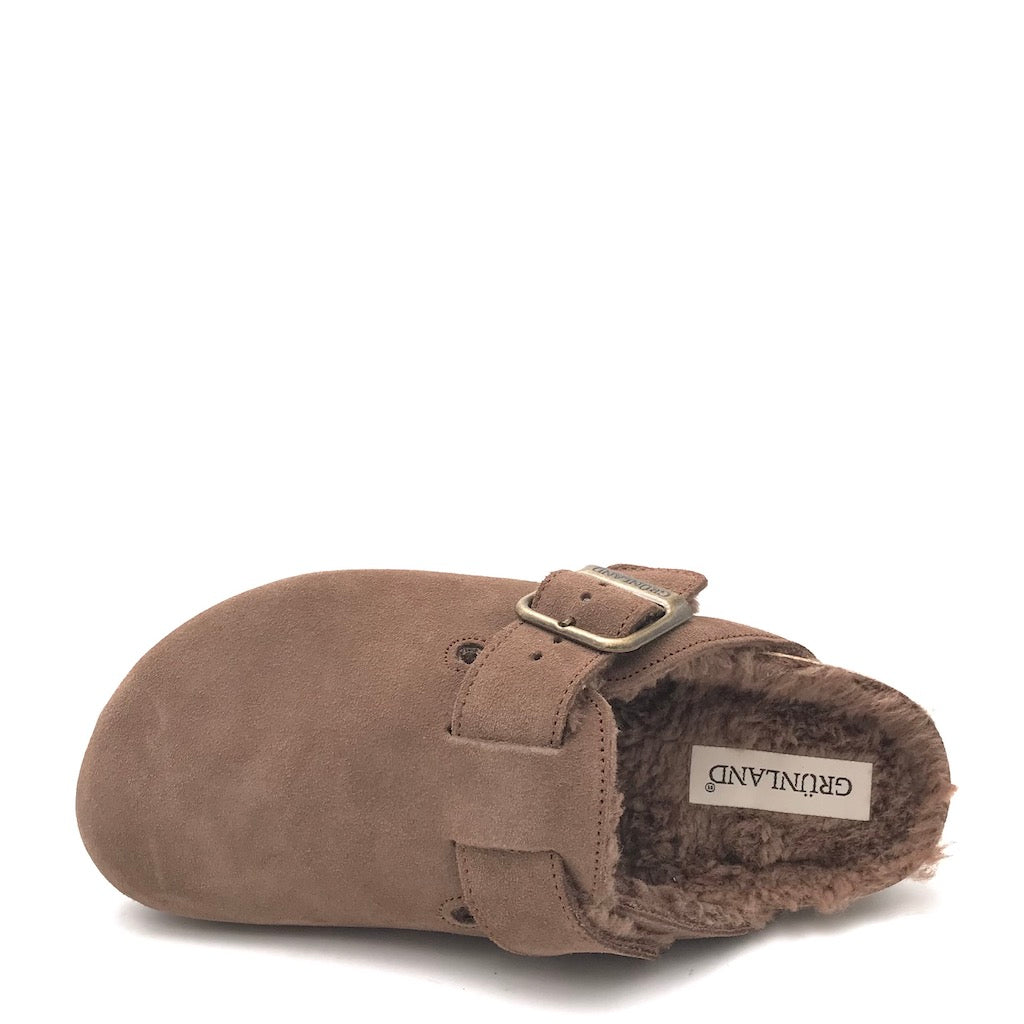 Zulian Calzature Ciabatta Sara shearling tortora Spedizione Gratuita