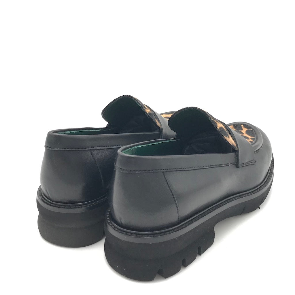 Zulian Calzature Mocassino nero cavallino animalier Spedizione Gratuita