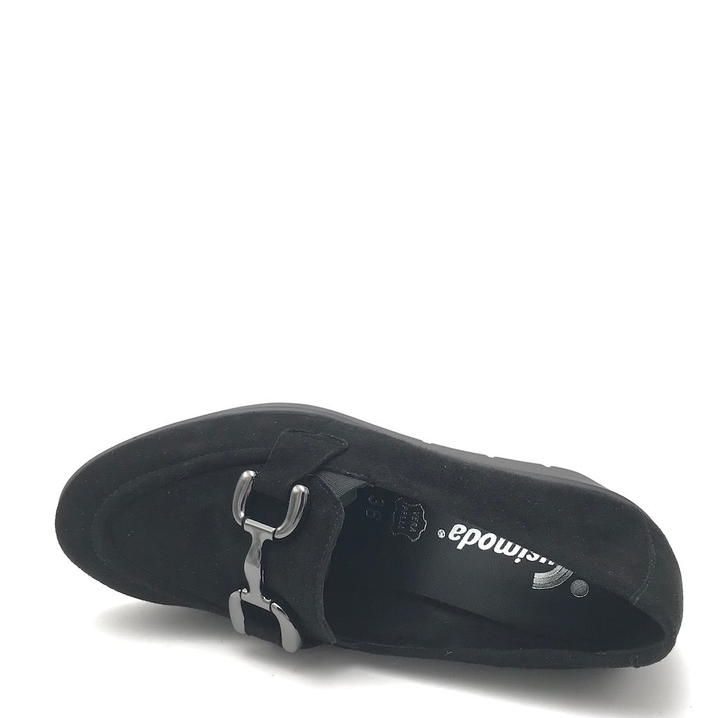 Zulian Calzature Mocassino zeppa in camoscio nero Qualità Garantita