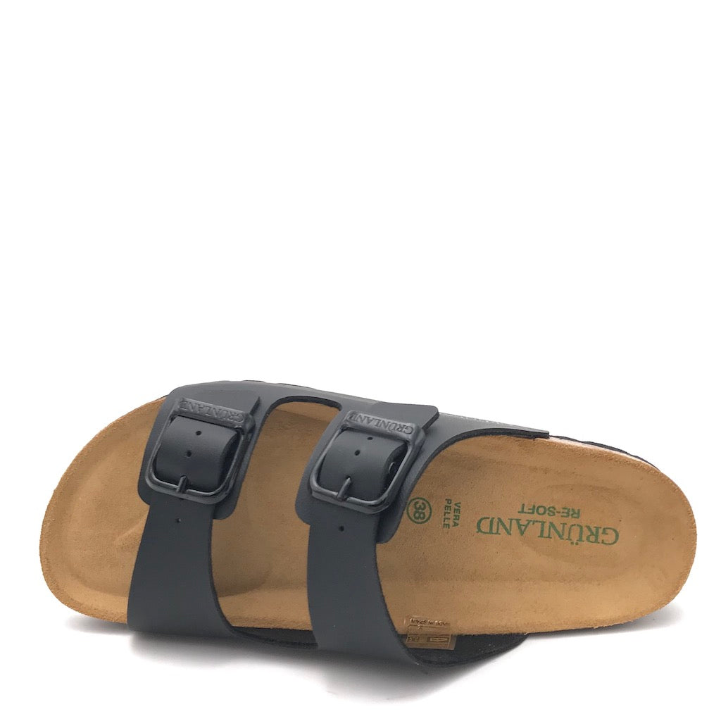 Zulian Calzature Ciabatta Sara doppia fibbia nera Sottocosto
