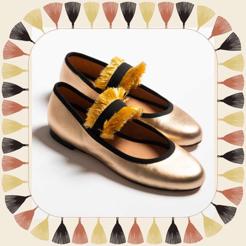 Allagiulia Ballerina Lolita Frangia ORO Spedizione Gratuita
