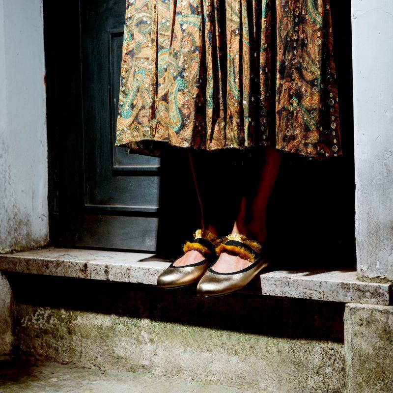 Allagiulia Ballerina Lolita Frangia ORO Spedizione Gratuita