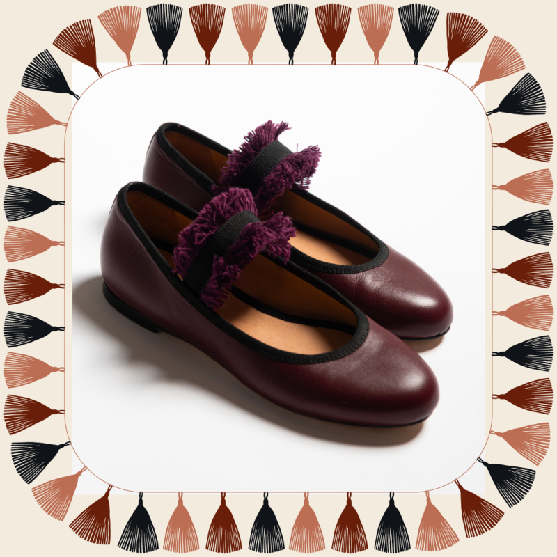 Allagiulia Ballerina Lolita Frangia BORDEAUX Soddisfazione Garantita