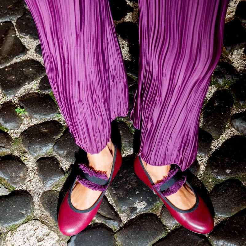 Allagiulia Ballerina Lolita Frangia BORDEAUX Soddisfazione Garantita