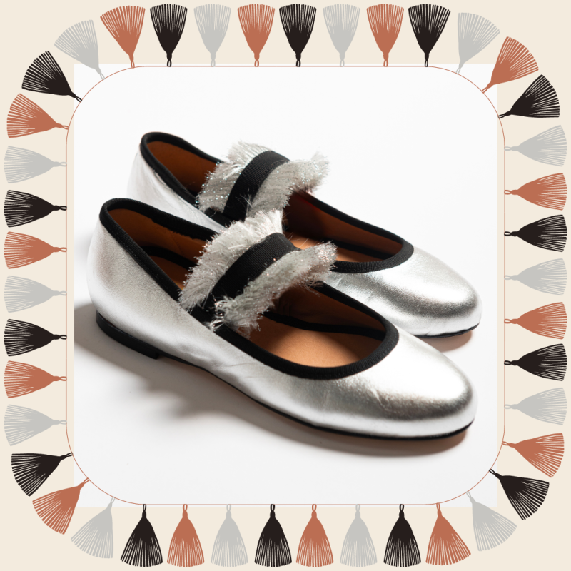Allagiulia Ballerina Lolita Frangia ARGENTO Negozi Online