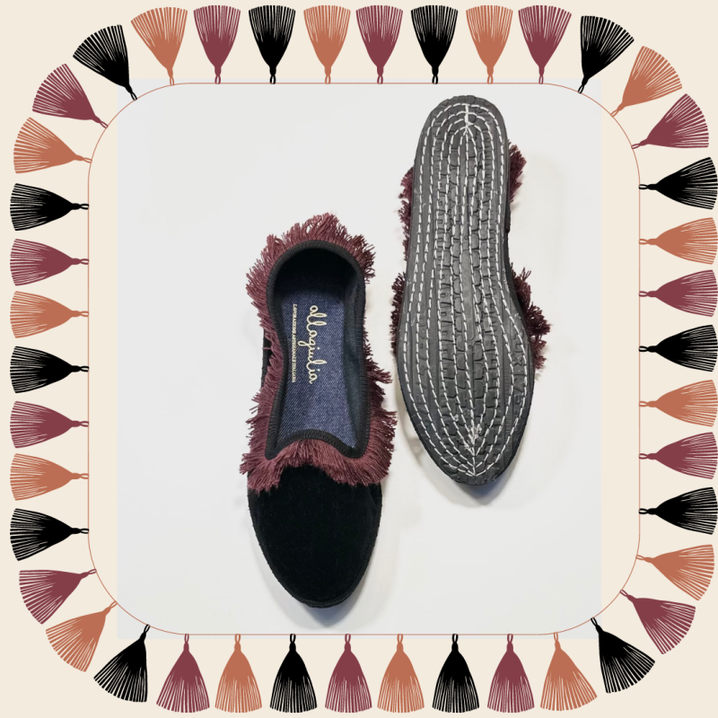 Allagiulia Friù Venezia NERO Frangia BORDEAUX Hotsell