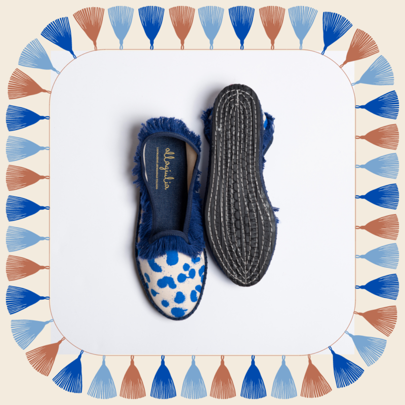 Allagiulia -Capsule Santorini- Friù Venezia Frangia CANVAS TIGROTTO BLUETTE 2025